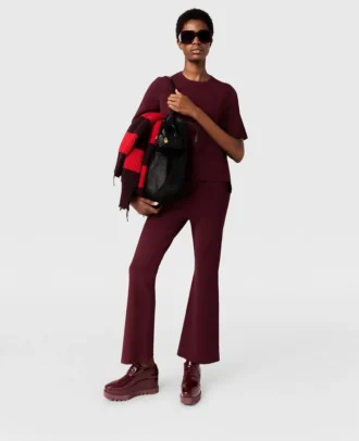 Kompakte Strickhose mit ausgestelltem Bein