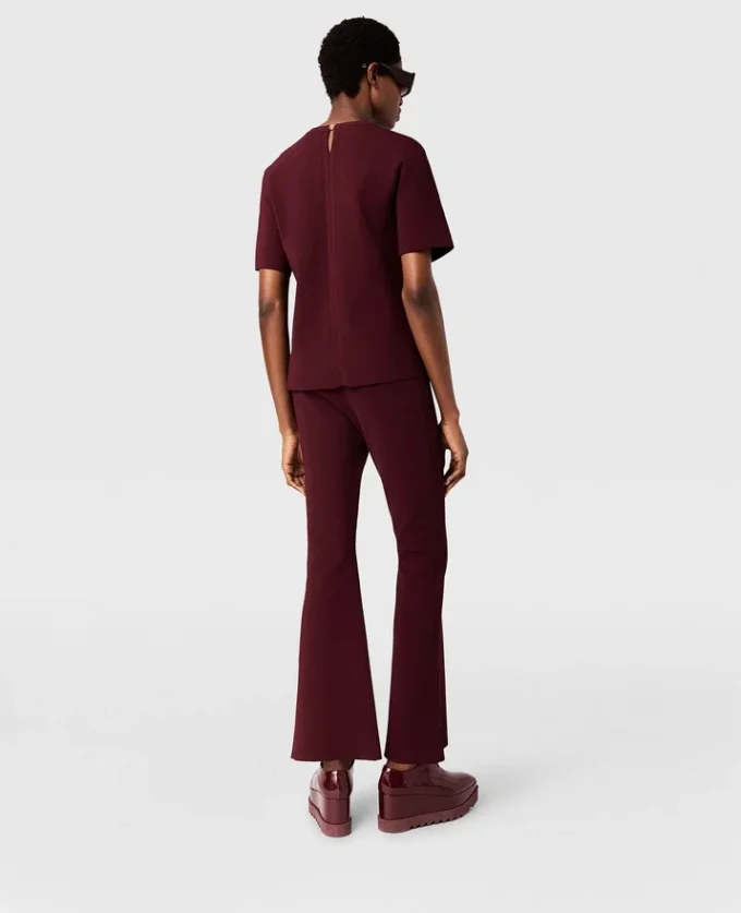 Kompakte Strickhose mit ausgestelltem Bein