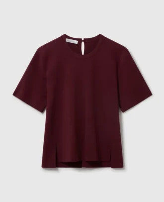 Kompaktes Kurzarm-T-Shirt aus Strick