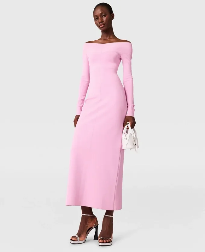 Kompaktes Strickkleid mit langen Ärmeln