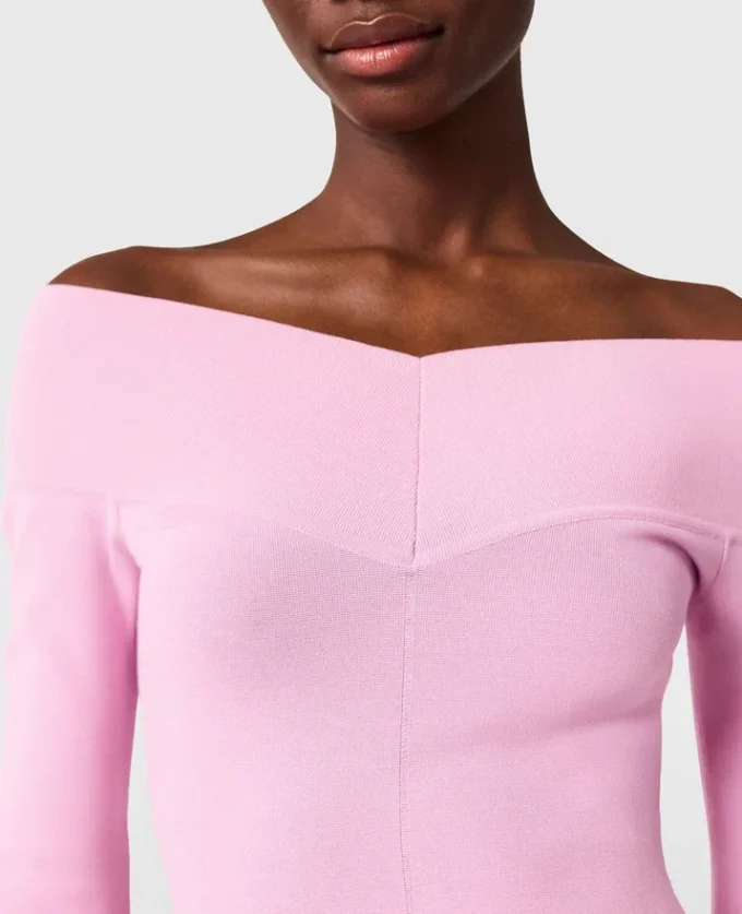 Kompaktes Strickkleid mit langen Ärmeln