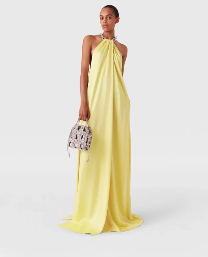 Kristallketten-Halterneck-Kleid
