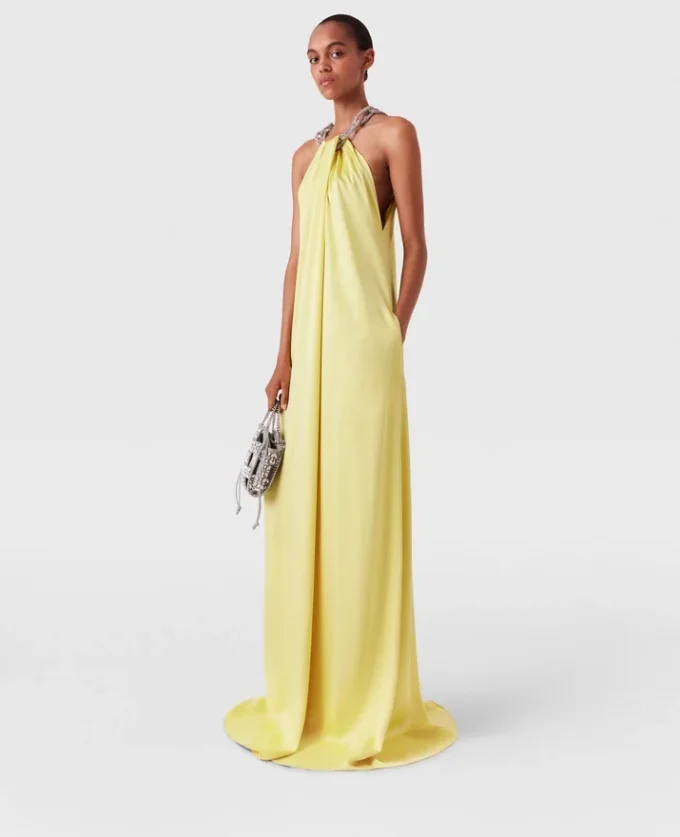 Kristallketten-Halterneck-Kleid