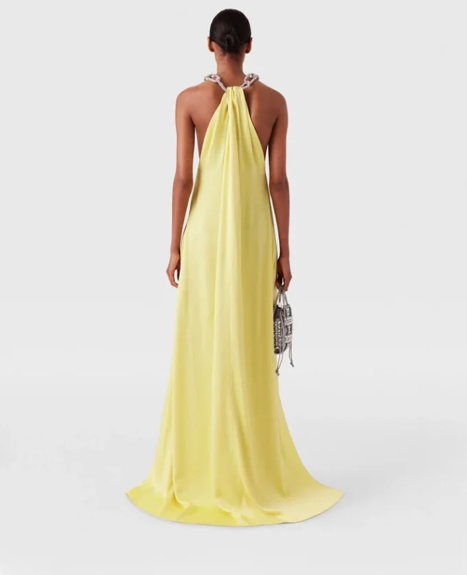 Kristallketten-Halterneck-Kleid