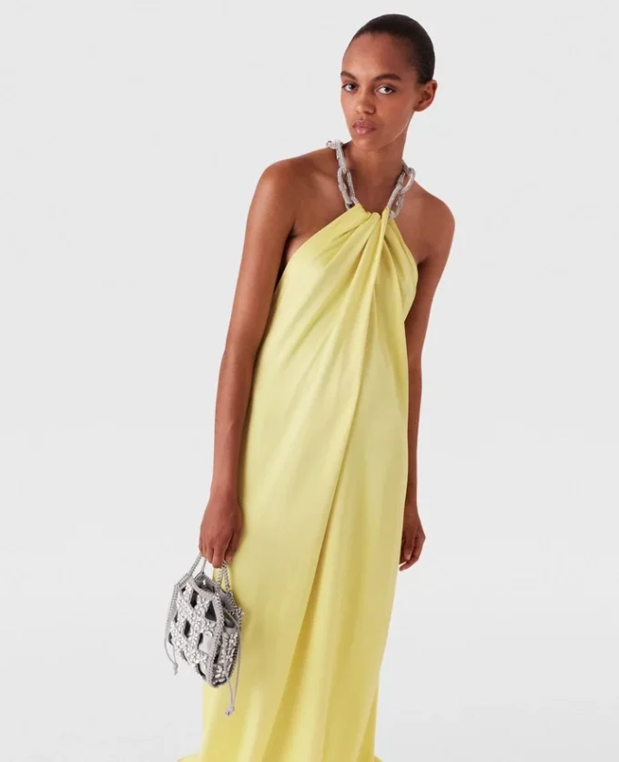 Kristallketten-Halterneck-Kleid