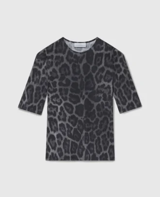 Kurzarm-T-Shirt mit Leopardenmuster