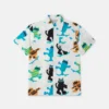 Kurzarmhemd mit Katzenprint