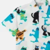 Kurzarmhemd mit Katzenprint