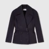 Kurze Peacoat-Jacke mit Bindegürtel