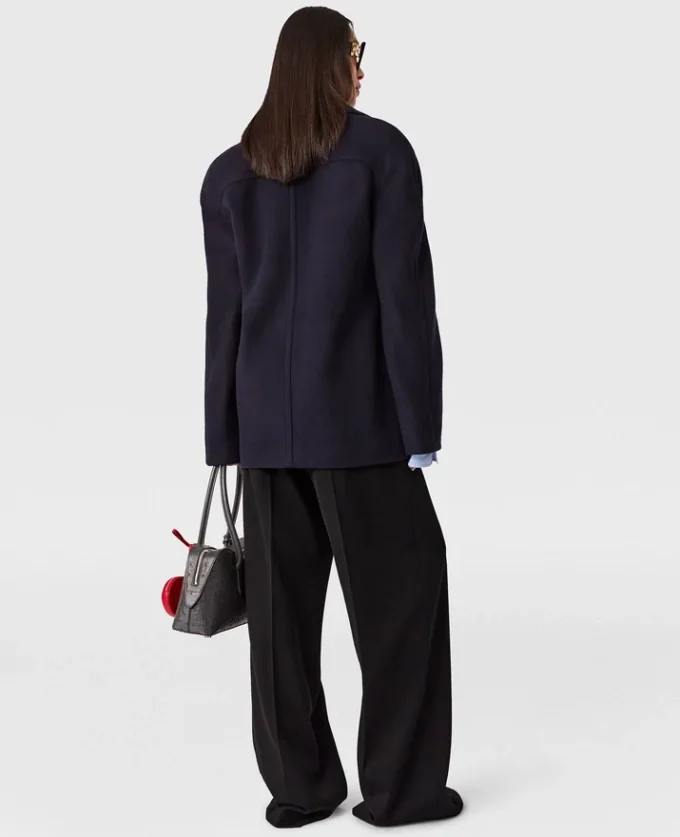 Kurze Peacoat-Jacke mit Bindegürtel
