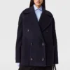 Kurze Peacoat-Jacke mit Bindegürtel