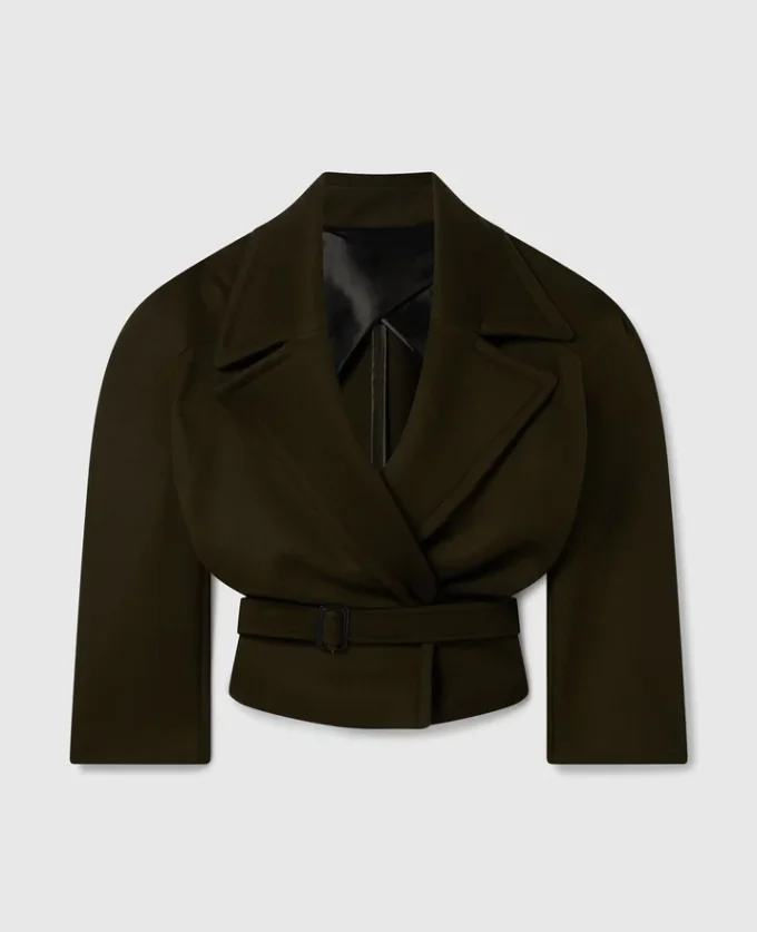 Kurze Trenchcoat-Jacke mit Gürtel