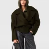 Kurze Trenchcoat-Jacke mit Gürtel