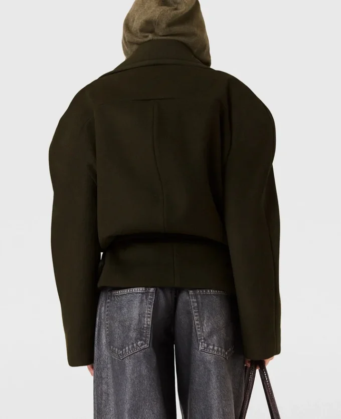 Kurze Trenchcoat-Jacke mit Gürtel