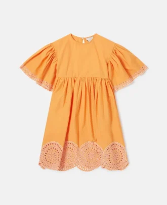 Kurzärmeliges Kleid aus Popeline