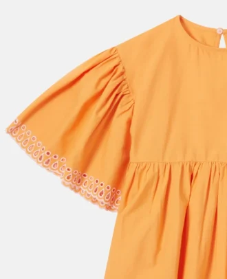 Kurzärmeliges Kleid aus Popeline