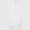 Kurzärmeliges Midi-Kleid mit Gürtel