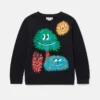 Langarm-T-Shirt mit Monstergesichtern