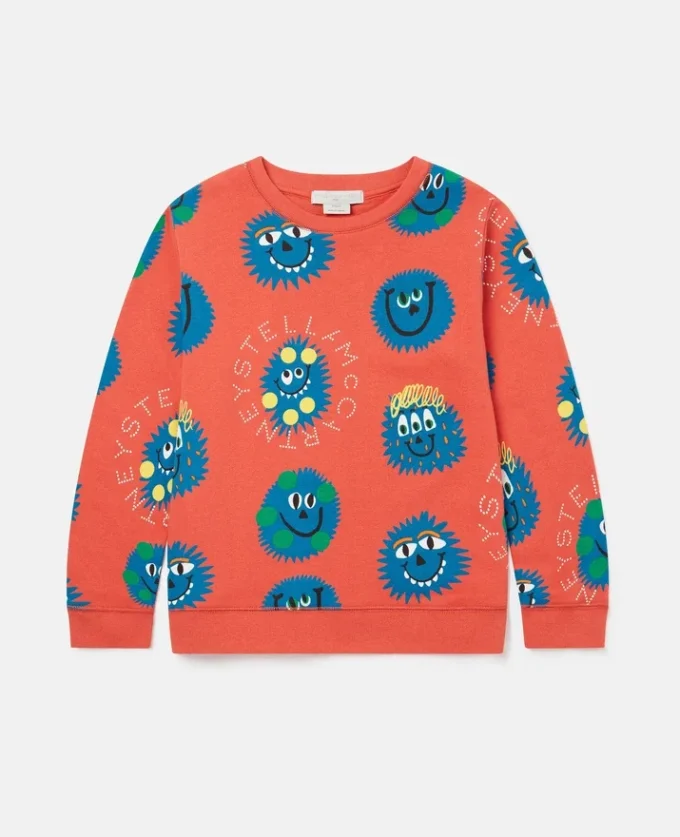 Langarm-T-Shirt mit Monstergesichtern