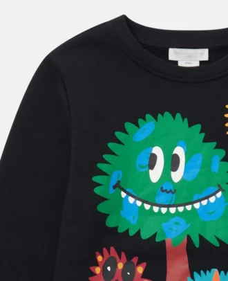 Langarm-T-Shirt mit Monstergesichtern