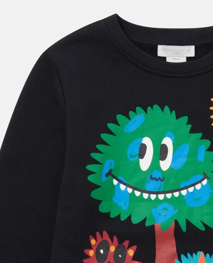 Langarm-T-Shirt mit Monstergesichtern