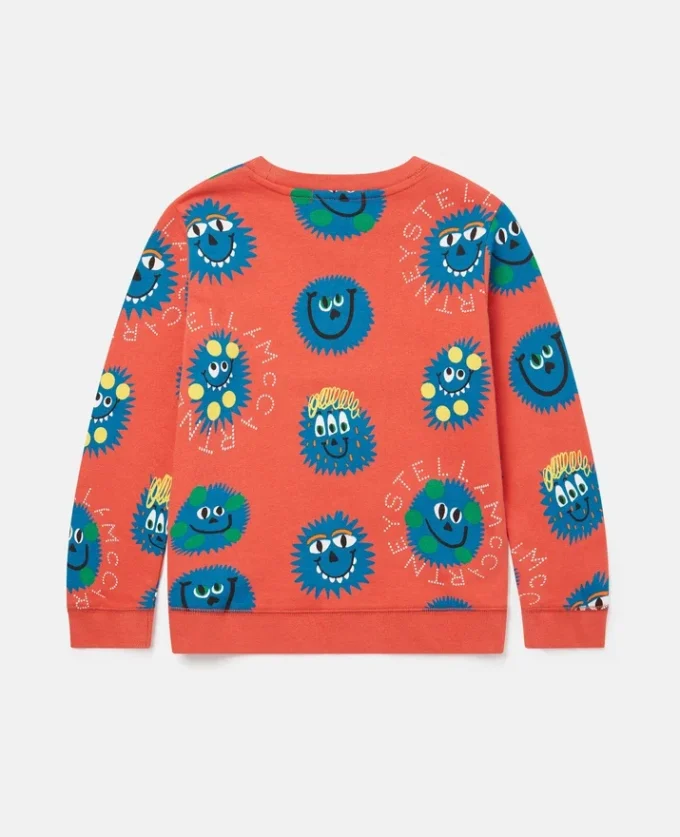 Langarm-T-Shirt mit Monstergesichtern