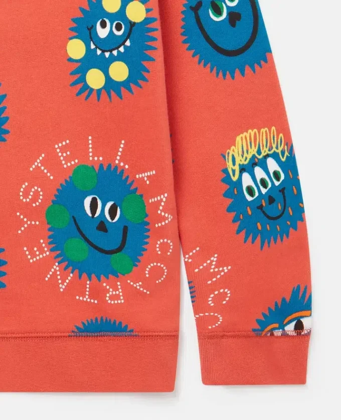 Langarm-T-Shirt mit Monstergesichtern