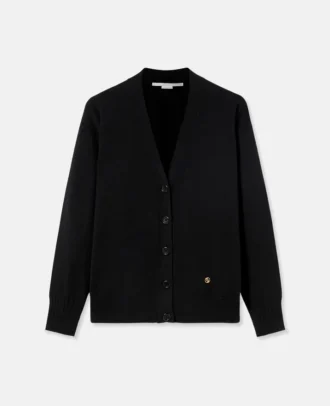 Langärmelige Strickjacke mit V-Ausschnitt