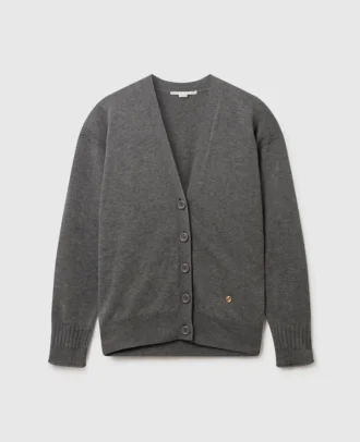 Langärmelige Strickjacke mit V-Ausschnitt