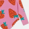 Langärmeliger Badeanzug mit Erdbeerprint