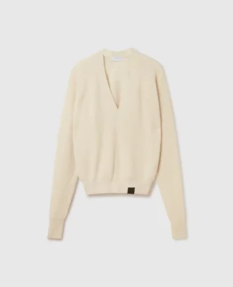 Langärmeliger Pullover mit V-Ausschnitt