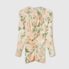 Langärmeliges Minikleid mit Pfingstrosenprint