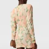 Langärmeliges Minikleid mit Pfingstrosenprint