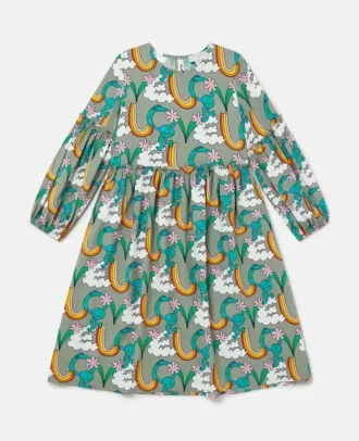 Langärmliges Kleid mit Earth Friends-Print