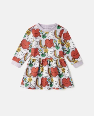 Langärmliges Kleid mit Earth Friends-Print