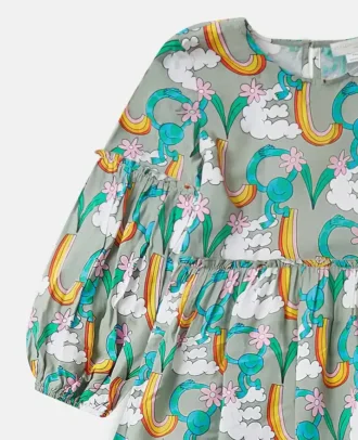 Langärmliges Kleid mit Earth Friends-Print