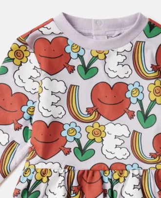 Langärmliges Kleid mit Earth Friends-Print