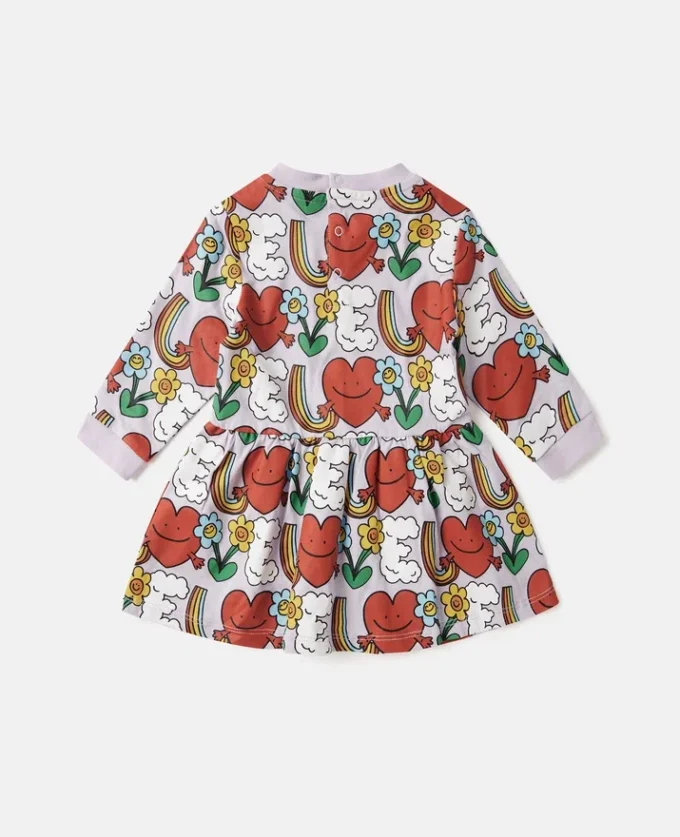 Langärmliges Kleid mit Earth Friends-Print