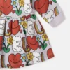Langärmliges Kleid mit Earth Friends-Print