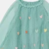 Langärmliges Kleid mit Herzstickerei