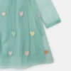 Langärmliges Kleid mit Herzstickerei