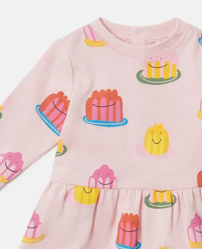 Langärmliges Kleid mit Jelly-Print