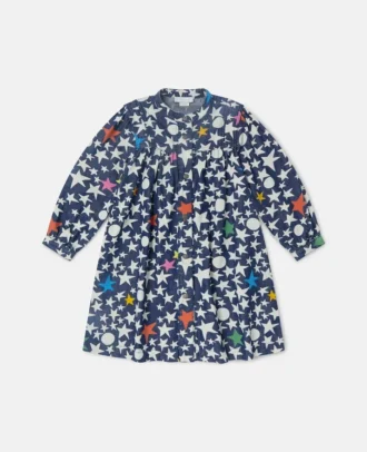 Langärmliges Kleid mit Sternenprint