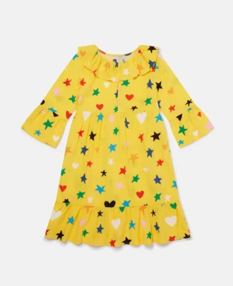 Langärmliges Kleid mit Sternenprint