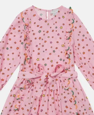 Langärmliges Kleid mit Sternenprint