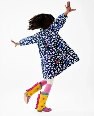 Langärmliges Kleid mit Sternenprint