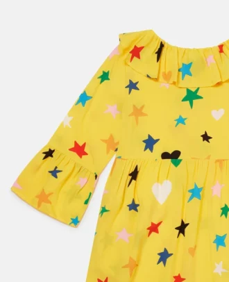 Langärmliges Kleid mit Sternenprint