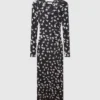 Langärmliges Kleid mit Taubenprint