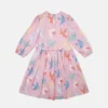 Langärmliges Kleid mit Taubenprint