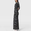 Langärmliges Kleid mit Taubenprint
